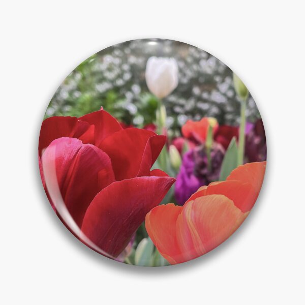 Item preview, Red and Orange Tulips in a Colourful Spring Garden designed and sold by Be Captured by Brittany Emma.