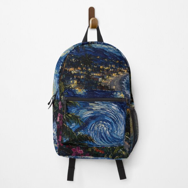 Item preview, Tropical Starry Night Coastal Bay Impressionist Art designed and sold by GutyzDesignsES.