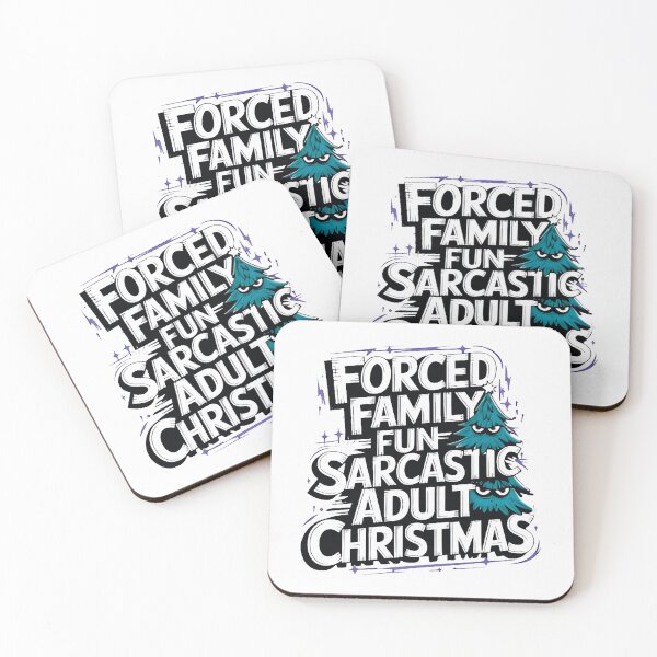 Item preview, Forced Family Fun Sarcastic Adult Christmas Funny Grumpy Christmas Tree  designed and sold by Zizo-DR44.