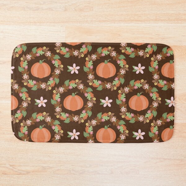 Item preview, Cottagecore Autumn Pumpkin Wreath Floral Fall Pattern designed and sold by FestivityFinds.