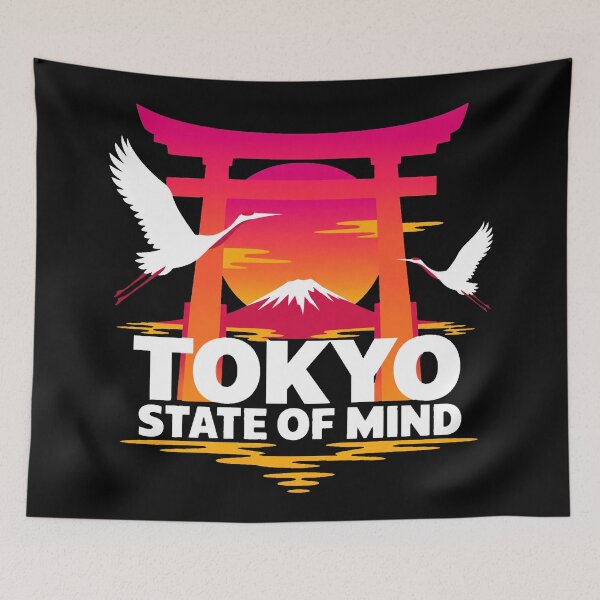 Item preview, Japanese Culture Tokyo State Of Mind Torii Gate Mount Fuji Neon designed and sold by Uglyandcute.