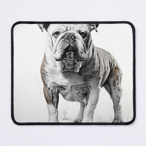Item preview, English Bulldog Black and White Detailed Portrait designed and sold by GutyzDesignsES.