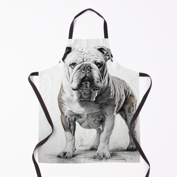 Item preview, English Bulldog Black and White Detailed Portrait designed and sold by GutyzDesignsES.