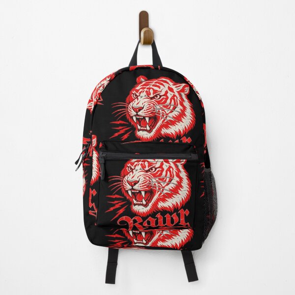 Item preview, Vintage Roaring Red Tiger Head Lightning Bolt Retro Tattoo Flash Art designed and sold by Machomanshop.