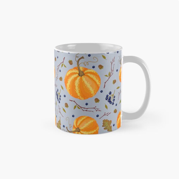 Item preview, Rustic Slate Blue Pumpkin Elderberry Autumn Harvest Pattern designed and sold by FestivityFinds.