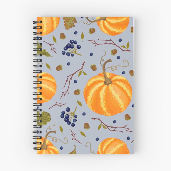Item preview, Rustic Slate Blue Pumpkin Elderberry Autumn Harvest Pattern designed and sold by FestivityFinds.