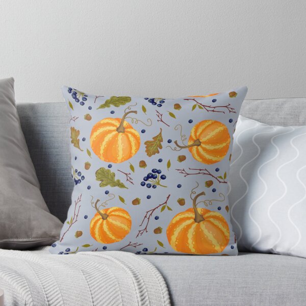 Item preview, Rustic Slate Blue Pumpkin Elderberry Autumn Harvest Pattern designed and sold by FestivityFinds.