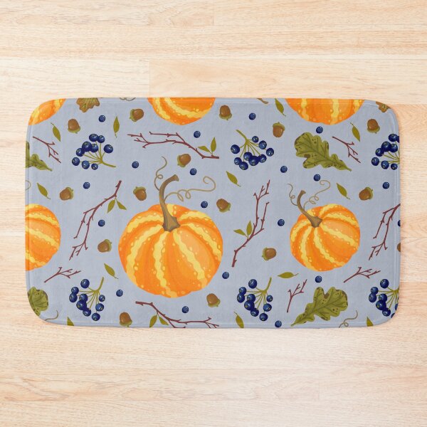 Item preview, Rustic Slate Blue Pumpkin Elderberry Autumn Harvest Pattern designed and sold by FestivityFinds.