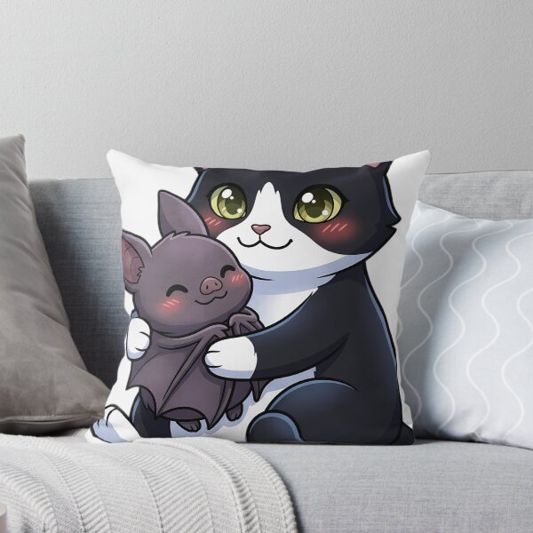 Item preview, Cute Tuxedo Cat Hugging Halloween Bat designed and sold by pumsquare.