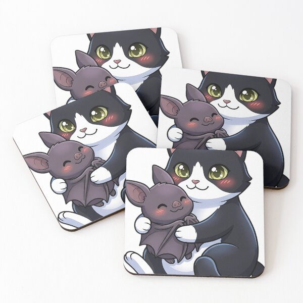 Item preview, Cute Tuxedo Cat Hugging Halloween Bat designed and sold by pumsquare.