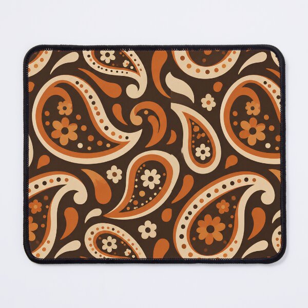 Item preview, Retro 70s Brown Paisley Floral Seamless Pattern designed and sold by Skyrocketz.