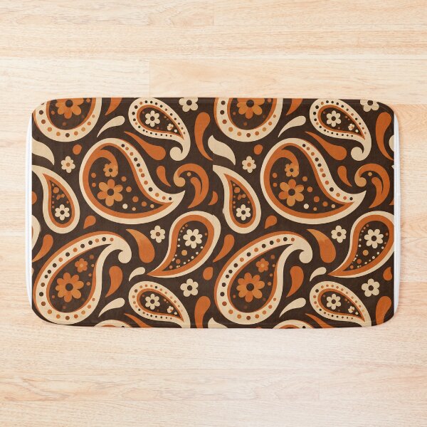 Item preview, Retro 70s Brown Paisley Floral Seamless Pattern designed and sold by Skyrocketz.