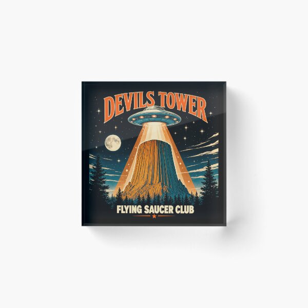 Item preview, Devils Tower Flying Saucer Club Vintage UFO Wyoming National Monument  designed and sold by Zizo-DR44.