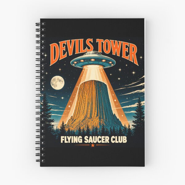 Item preview, Devils Tower Flying Saucer Club Vintage UFO Wyoming National Monument  designed and sold by Zizo-DR44.