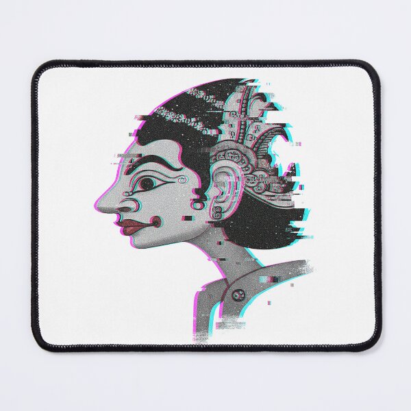 Item preview, Glitch Art Tribal Profile – Cyberpunk Ancient Deity Digital Art designed and sold by cannsuh.