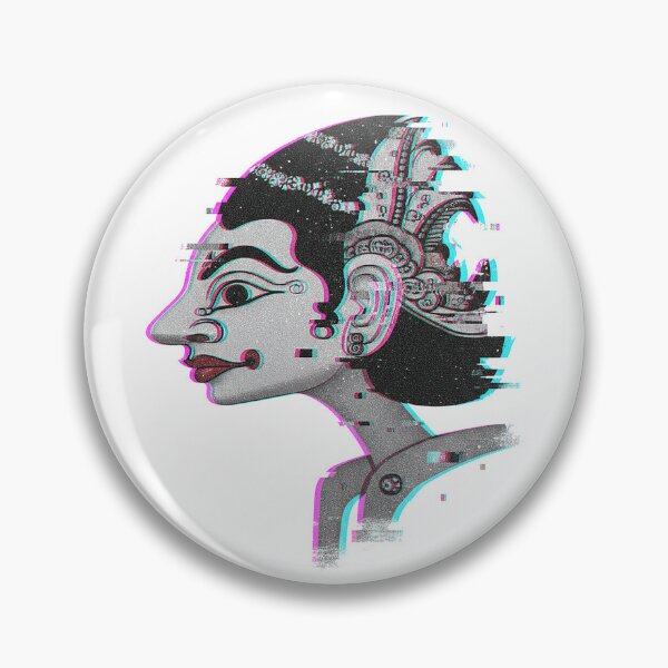 Item preview, Glitch Art Tribal Profile – Cyberpunk Ancient Deity Digital Art designed and sold by cannsuh.
