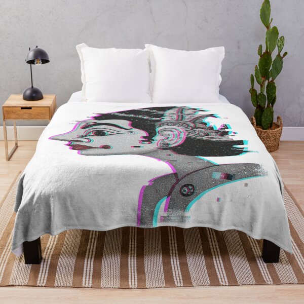 Item preview, Glitch Art Tribal Profile – Cyberpunk Ancient Deity Digital Art designed and sold by cannsuh.