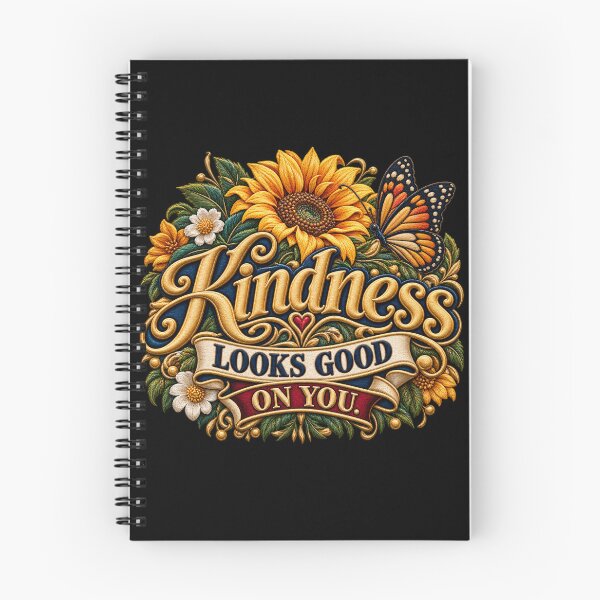 Item preview, Kindness Quote Floral Embroidery – Kindness Looks Good on You Butterfly Design designed and sold by Emoji Emblems.