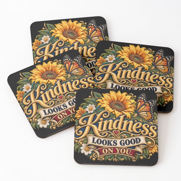 Item preview, Kindness Quote Floral Embroidery – Kindness Looks Good on You Butterfly Design designed and sold by Emoji Emblems.