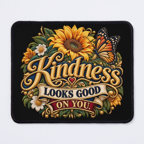 Item preview, Kindness Quote Floral Embroidery – Kindness Looks Good on You Butterfly Design designed and sold by Emoji Emblems.