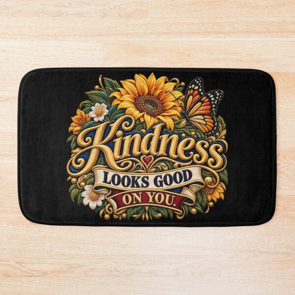 Item preview, Kindness Quote Floral Embroidery – Kindness Looks Good on You Butterfly Design designed and sold by Emoji Emblems.
