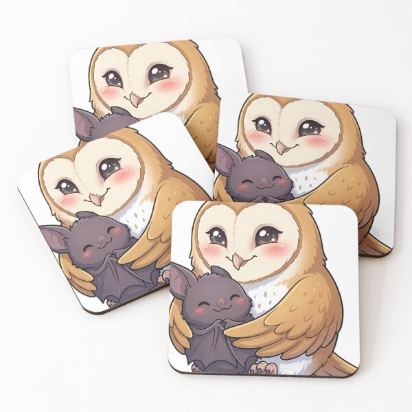 Item preview, Cute Barn Owl Hugging Halloween Bat designed and sold by pumsquare.