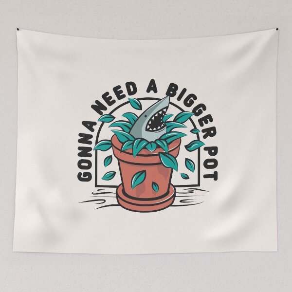 Item preview, Gonna Need a Bigger Pot - Funny Shark Plant Pot designed and sold by propellerhead.