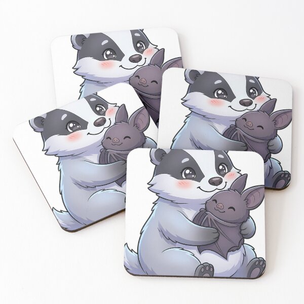 Item preview, Cute Badger Hugging Halloween Bat designed and sold by pumsquare.