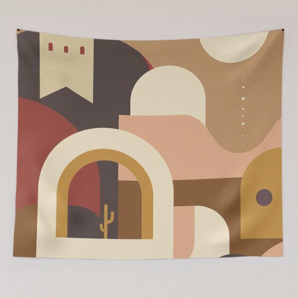 Item preview, Desert Archway Abstract - Scandinavian Terracotta Wall Art designed and sold by nhk999.