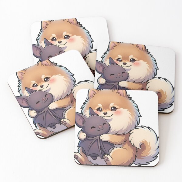 Item preview, Cute Pomeranian Puppy Hugging Halloween Bat designed and sold by pumsquare.