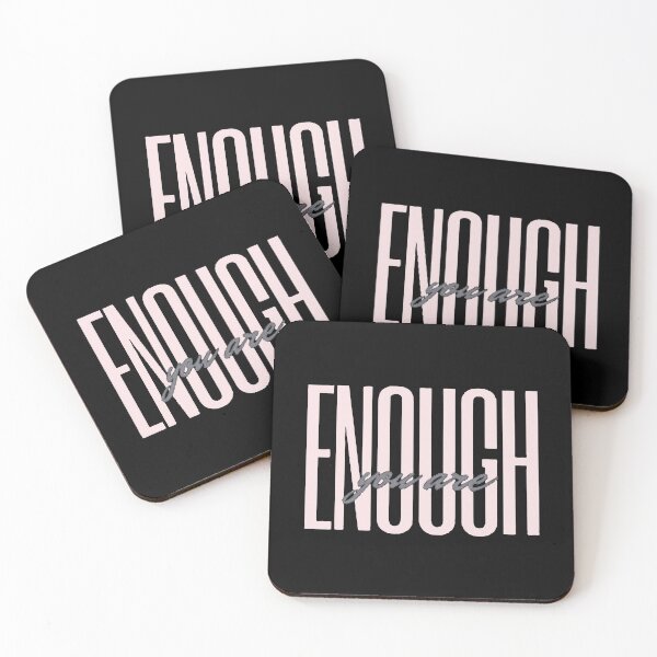 Item preview, You Are Enough Inspirational Typography Mental Health Art designed and sold by bikinemosi.