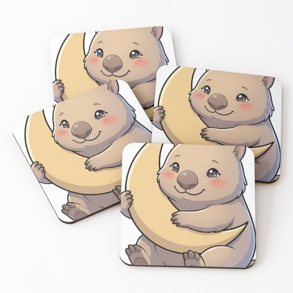 Item preview, Cute Wombat Hugging Crescent Moon designed and sold by pumsquare.