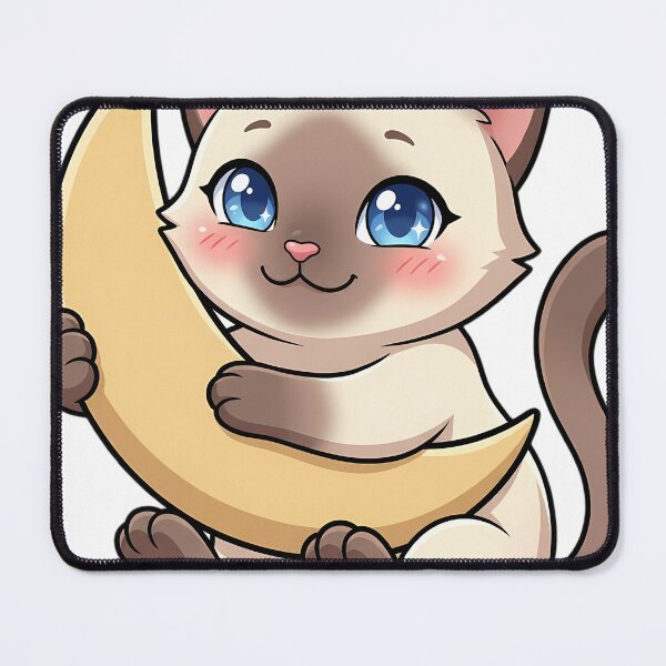 Item preview, Cute Siamese Kitten Hugging Crescent Moon designed and sold by pumsquare.