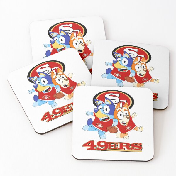 Item preview, Bluey & Bingo 49ers Football designed and sold by Kleinpixel.