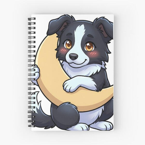 Item preview, Cute Border Collie Puppy Hugging Crescent Moon designed and sold by pumsquare.