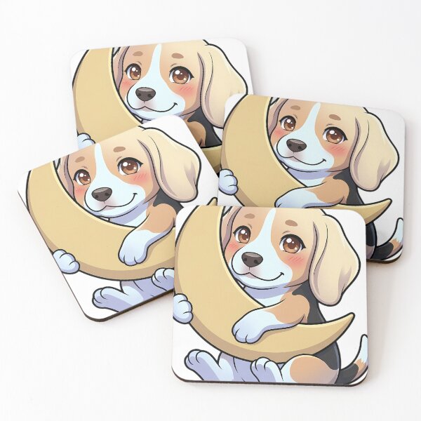 Item preview, Cute Beagle Puppy Hugging Crescent Moon designed and sold by pumsquare.