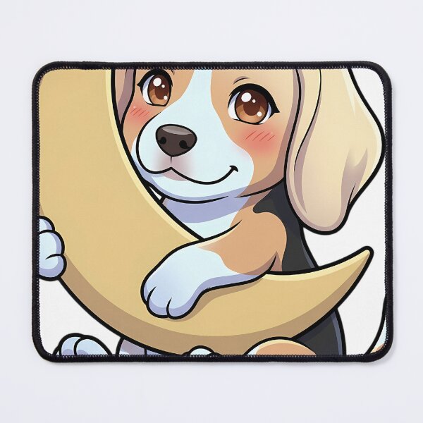 Item preview, Cute Beagle Puppy Hugging Crescent Moon designed and sold by pumsquare.