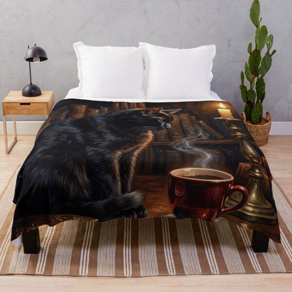 Item preview, Gothic Black Cat With Red Coffee Cup designed and sold by gelisyaarnold.