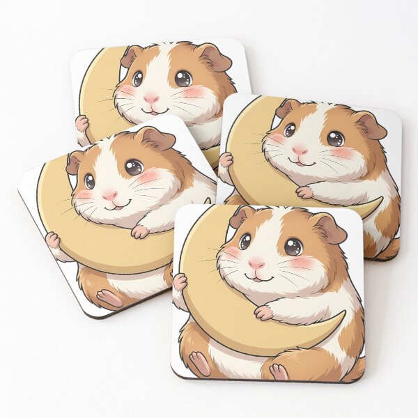 Item preview, Cute Guinea Pig Hugging Crescent Moon designed and sold by pumsquare.