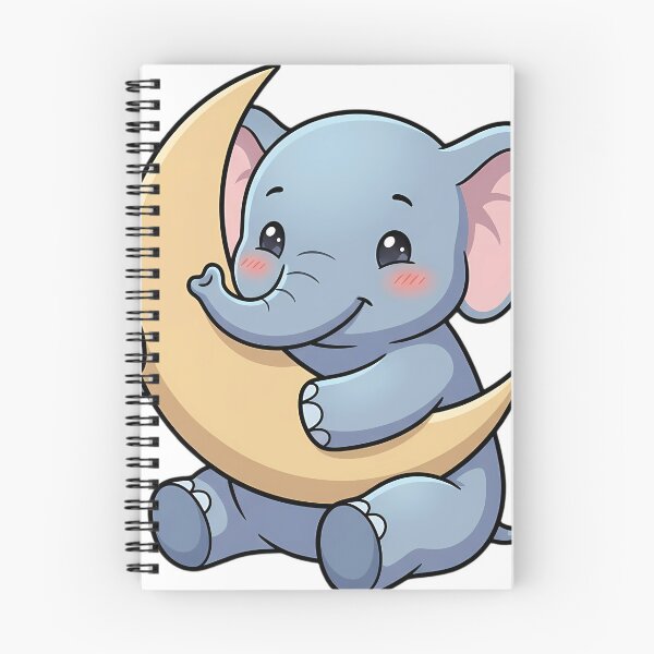 Item preview, Cute Baby Elephant Hugging Crescent Moon designed and sold by pumsquare.