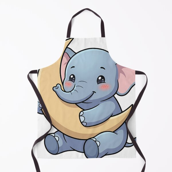 Item preview, Cute Baby Elephant Hugging Crescent Moon designed and sold by pumsquare.