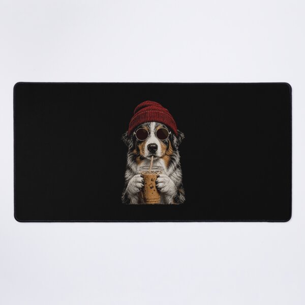 Item preview, Australien Shepherd Dog Hipster Iced Coffee Funny Aussie designed and sold by DunciOcukino.