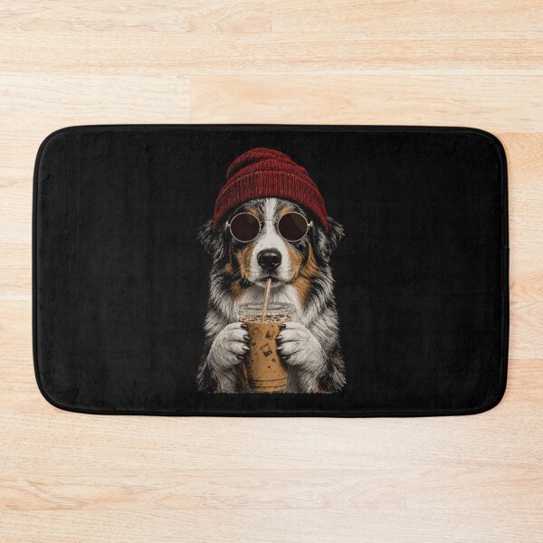Item preview, Australien Shepherd Dog Hipster Iced Coffee Funny Aussie designed and sold by DunciOcukino.