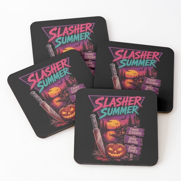 Item preview, Slasher Summer Camp 80s Retro Synthwave Horror Lake Art designed and sold by Morbiusshop.
