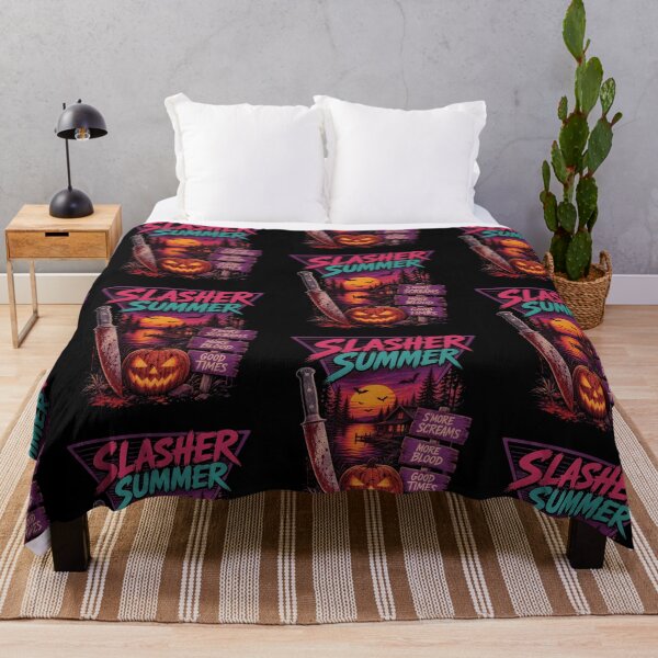 Item preview, Slasher Summer Camp 80s Retro Synthwave Horror Lake Art designed and sold by Morbiusshop.