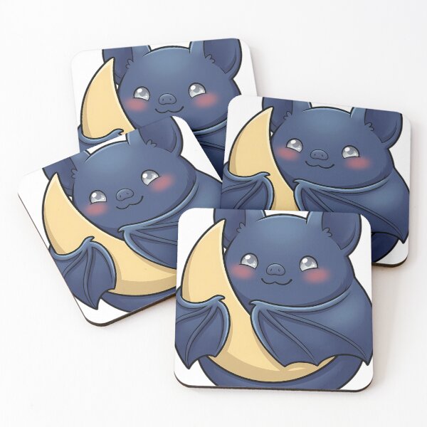 Item preview, Cute Midnight Blue Bat Hugging Half Moon designed and sold by pumsquare.