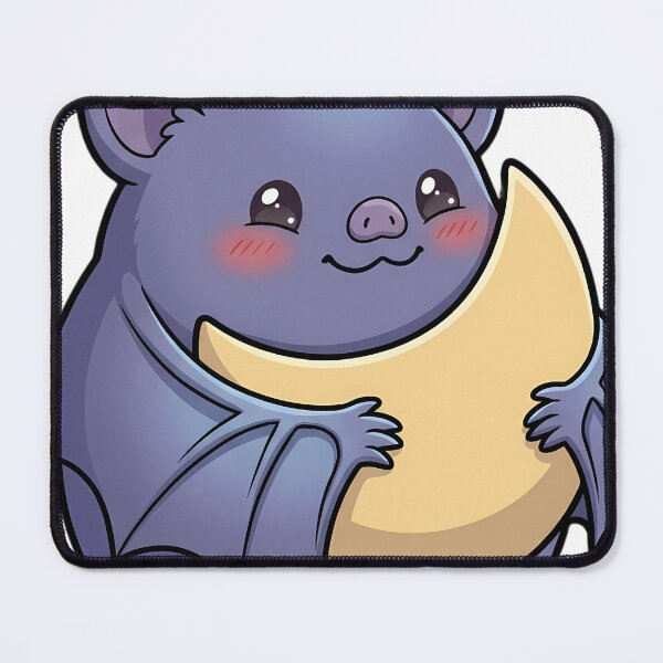 Item preview, Cute Dusty Violet Bat Hugging Gibbous Moon designed and sold by pumsquare.