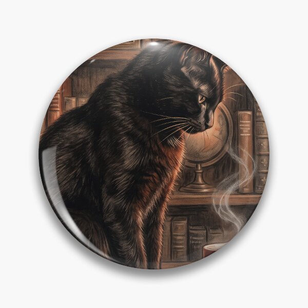 Item preview, Vintage Charcoal Sketch Black Cat Coffee designed and sold by gelisyaarnold.
