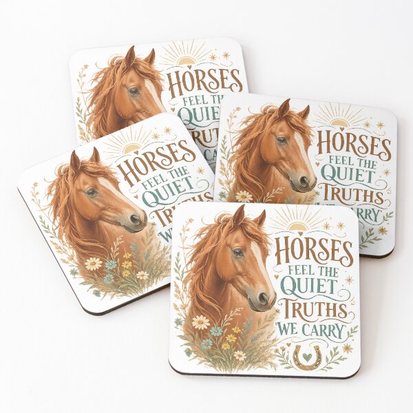 Item preview, Horses Feel the Quiet Truths We Carry Horse Lover Equestrian Western Floral Art designed and sold by inkoutninja.