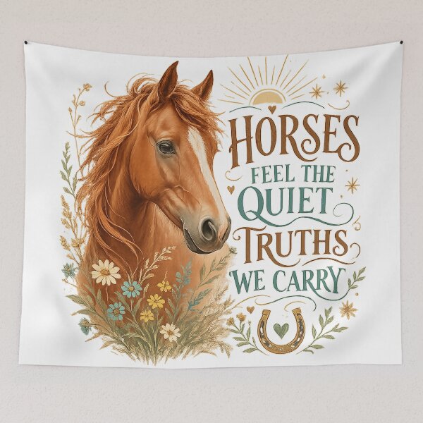 Item preview, Horses Feel the Quiet Truths We Carry Horse Lover Equestrian Western Floral Art designed and sold by inkoutninja.